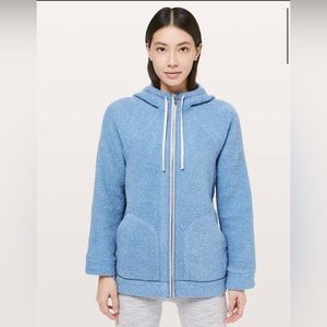 Lululemon So Sherpa Hooded Jacket Size 6.  In Heathered Lunar Eclipse.